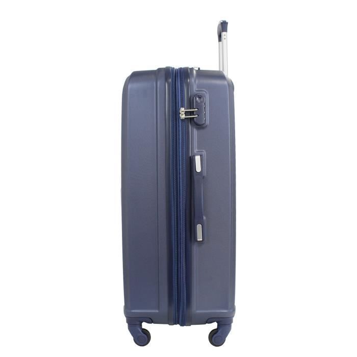 Maleta grande Alistair - Colección Hierro - 4 ruedas - ABS ultrarresistente - Azul