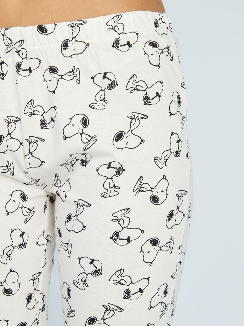 Pijama largo de Snoopy - 2 piezas - GRIS