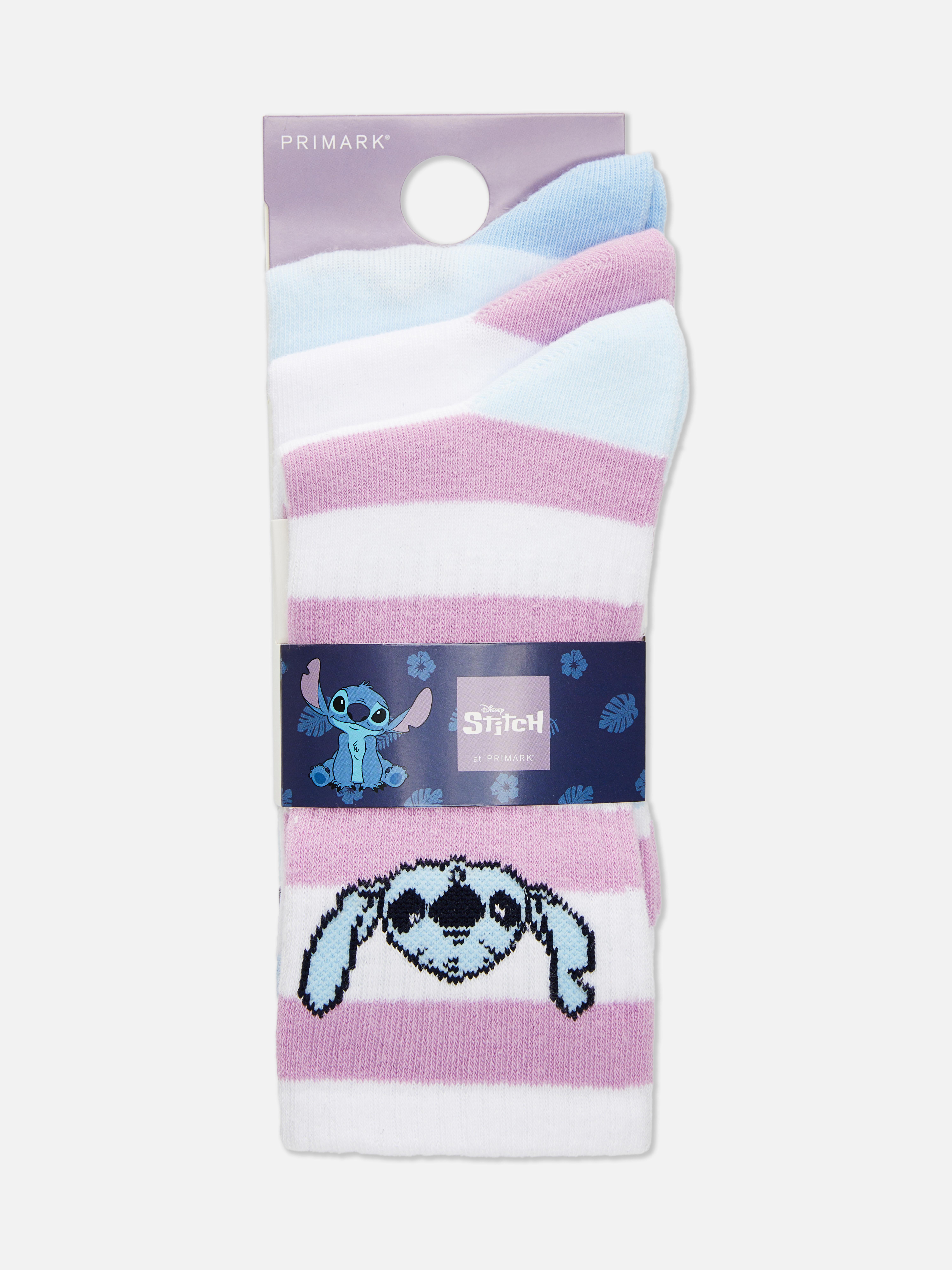 Șosete de lungime medie Disney's Stitch, 3 perechi Trei perechi de șosete de lungime medie cu modele colorate Disney's Stitch