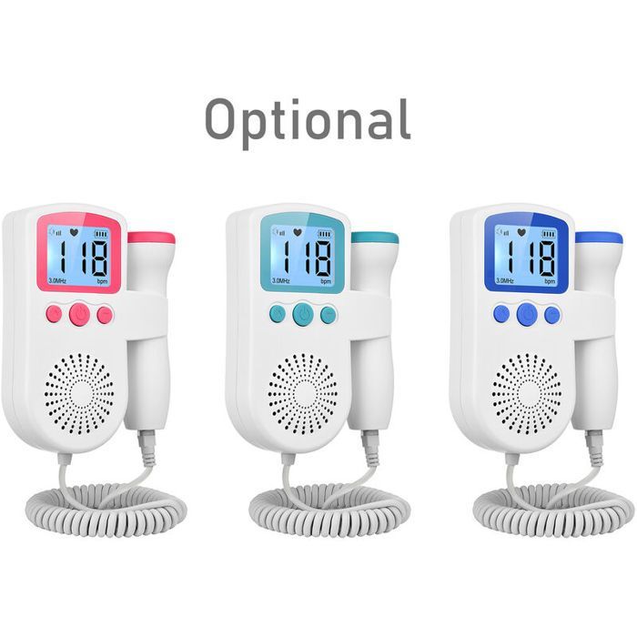 Tragbarer fetaler Doppler-Monitor mit 3,0-MHz-Sonde, fetale Herzfrequenzüberwachung ab der 16. Woche, Geräuschunterdrückung