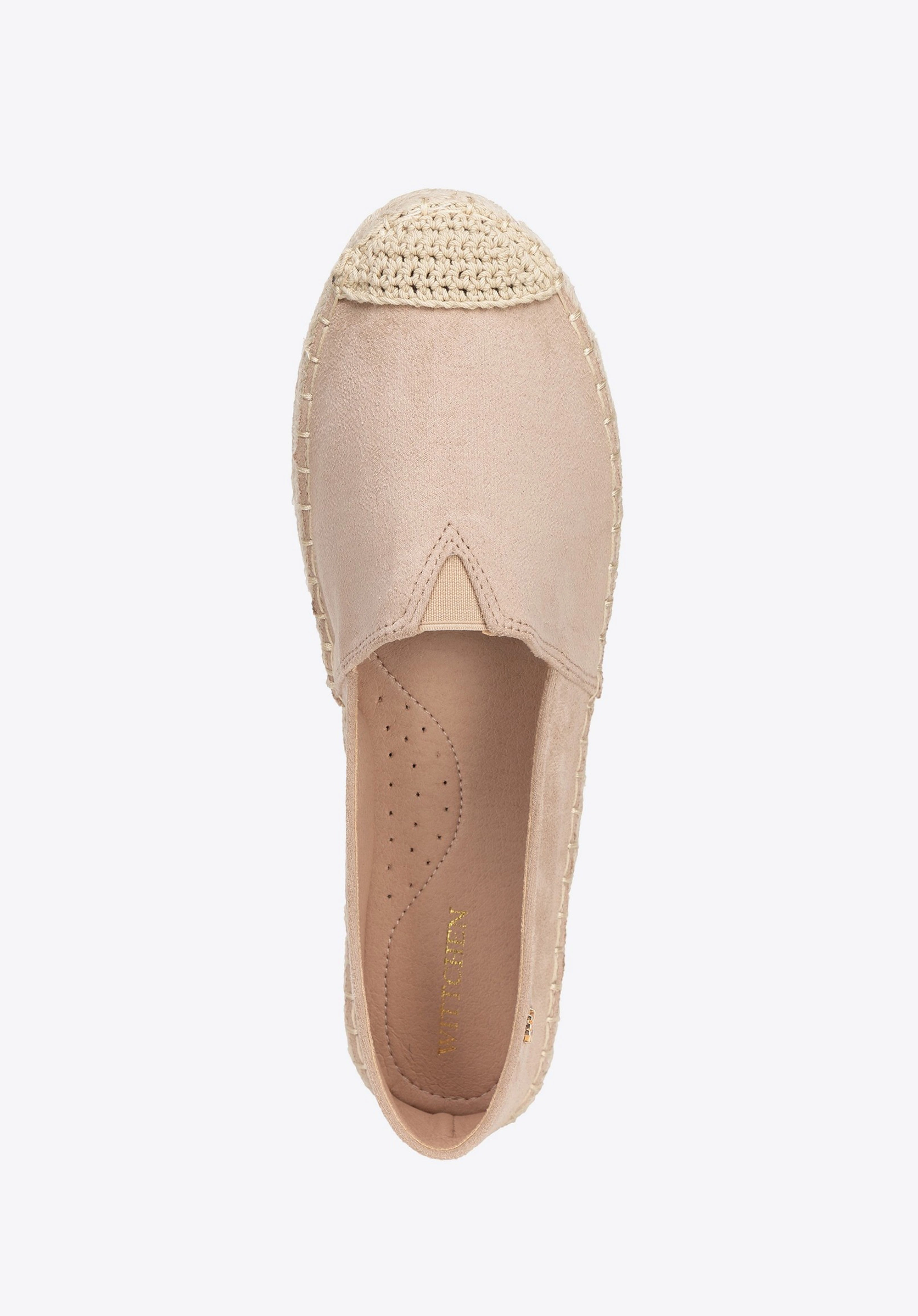Damskie espadryle z plecionym noskiem beżowe