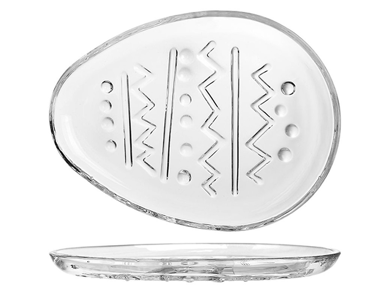 Talerz Jajko szklany 15 cm transparentny