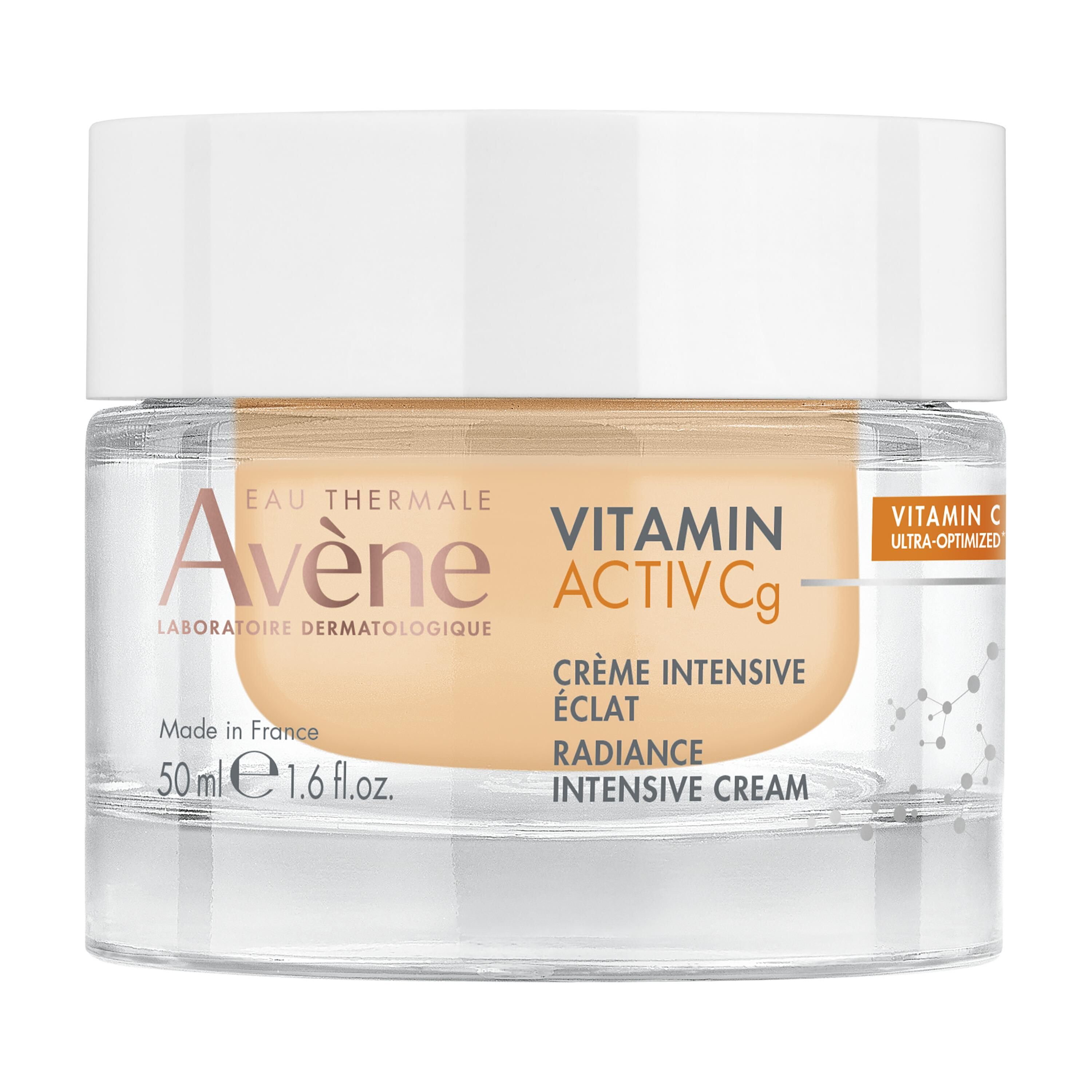 „Eau Thermale Avène“ intensyvaus skaistinamojo poveikio kremas su vitaminu Active Cg. Vaistinės veido kosmetika.