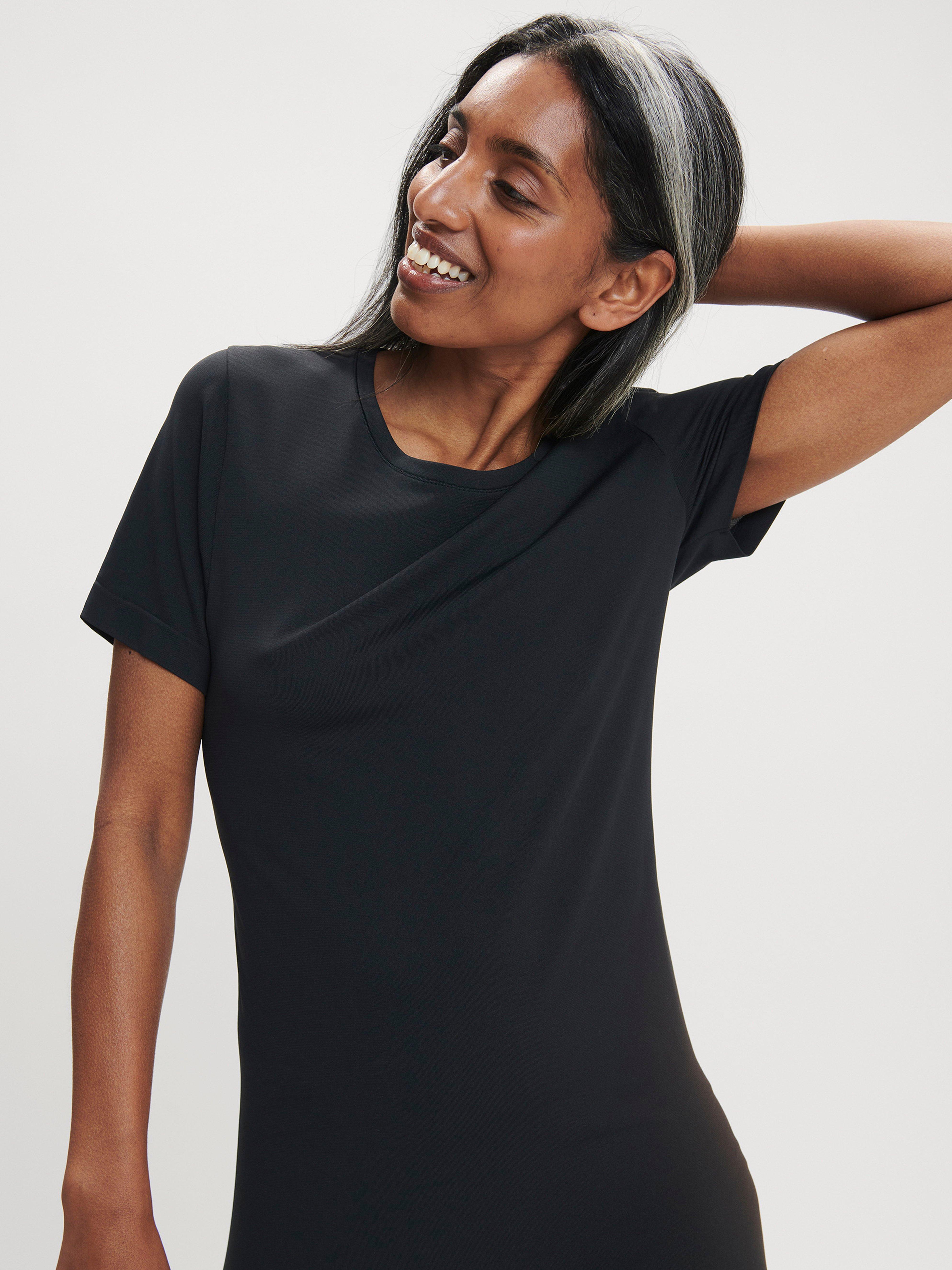 Vêtements de ménopause – Chemise de nuit – Noir technique féminin
