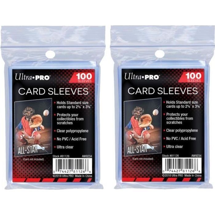 Paquete Ultra Pro de 200 fundas transparentes de 94 mm x 67 mm para guardar cartas de Pokémon, Magic y Yu-Gi-Oh!