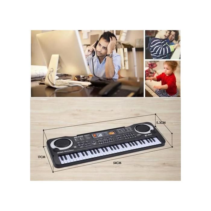 Clavier Piano Électronique - 61 Touches - Haut-parleur - Microphone - Jouet Éducatif