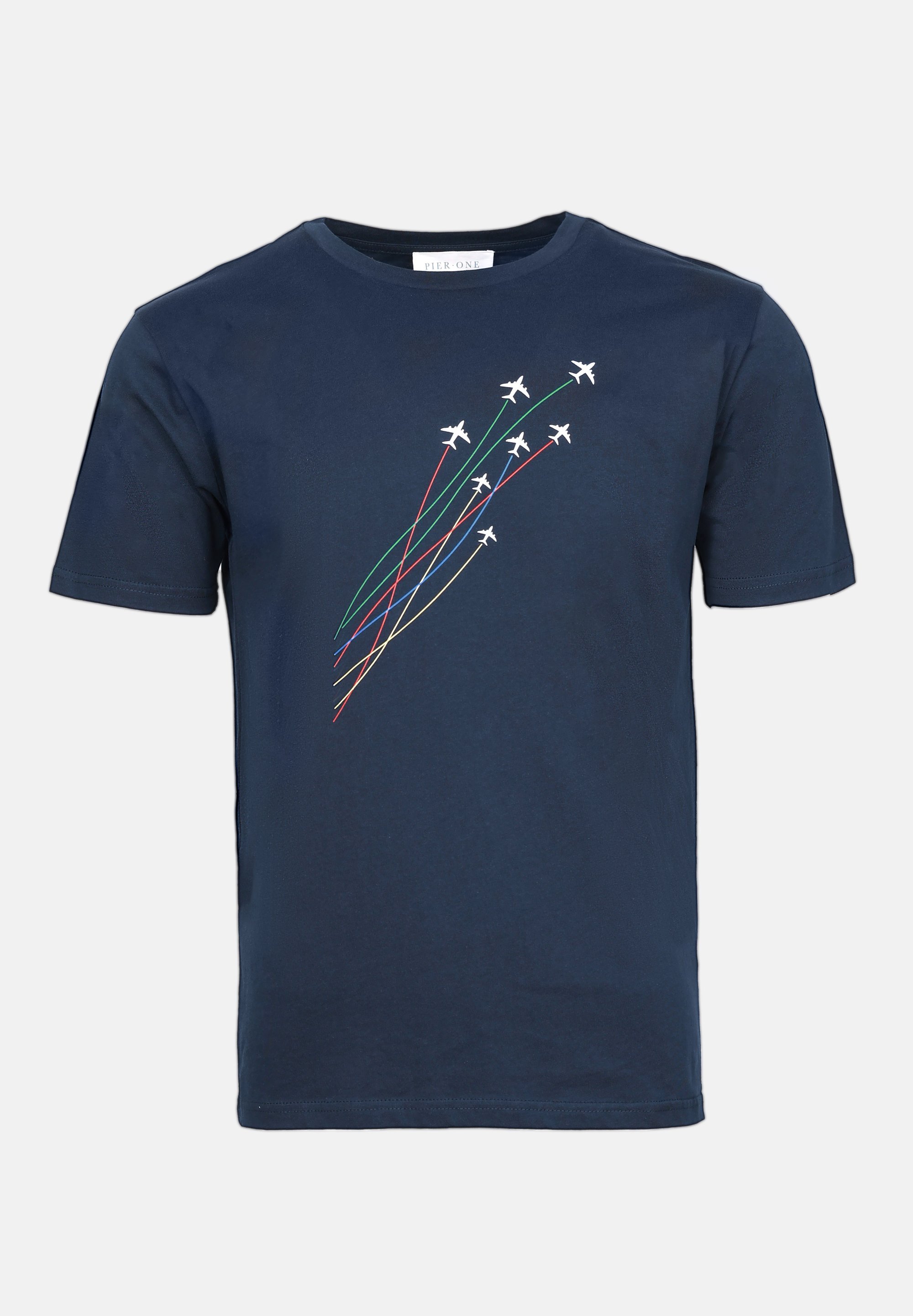 Pier One Print T-shirt - navy