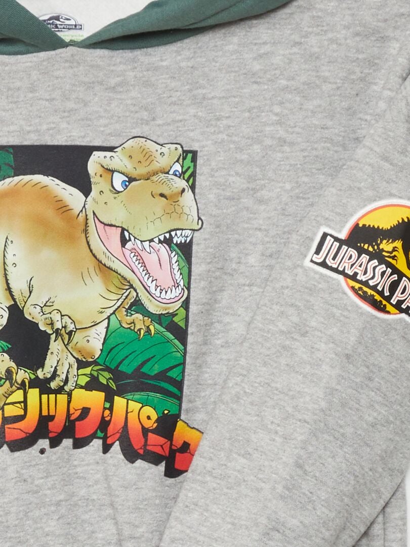 Bluza z kapturem Jurassic Park – szara
