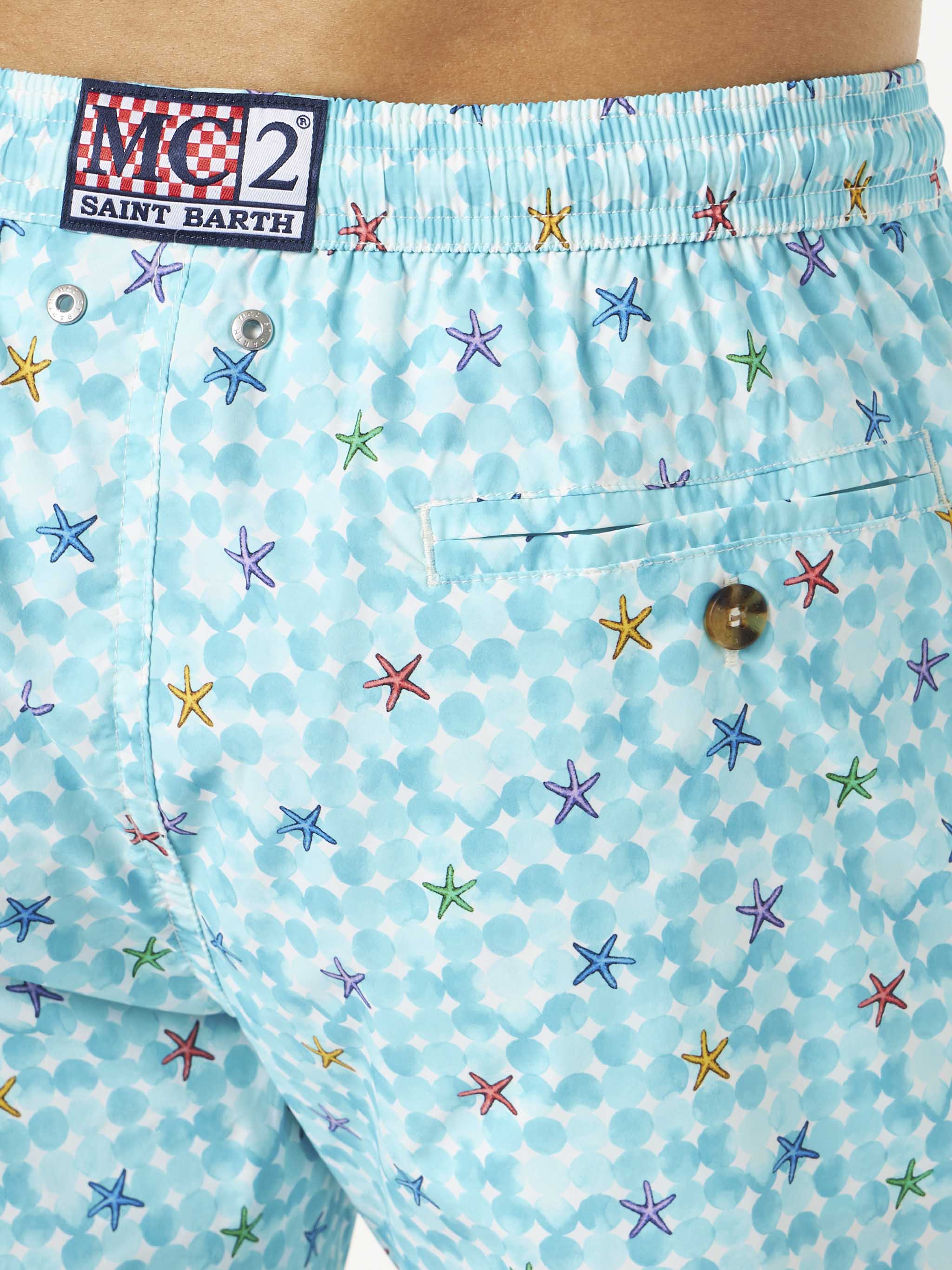 Costume da bagno comfort da uomo in tessuto leggero con stampa stelle