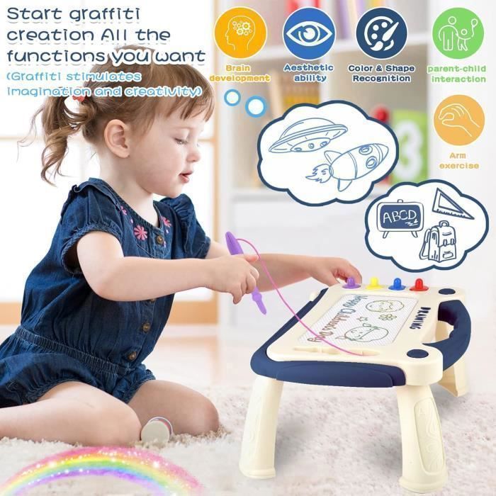 Ardoise Magique Grande avec Pieds,Tableau de Dessin Magnétique Effaçable pour Enfant Jouets 2-5 Ans avec autocollant