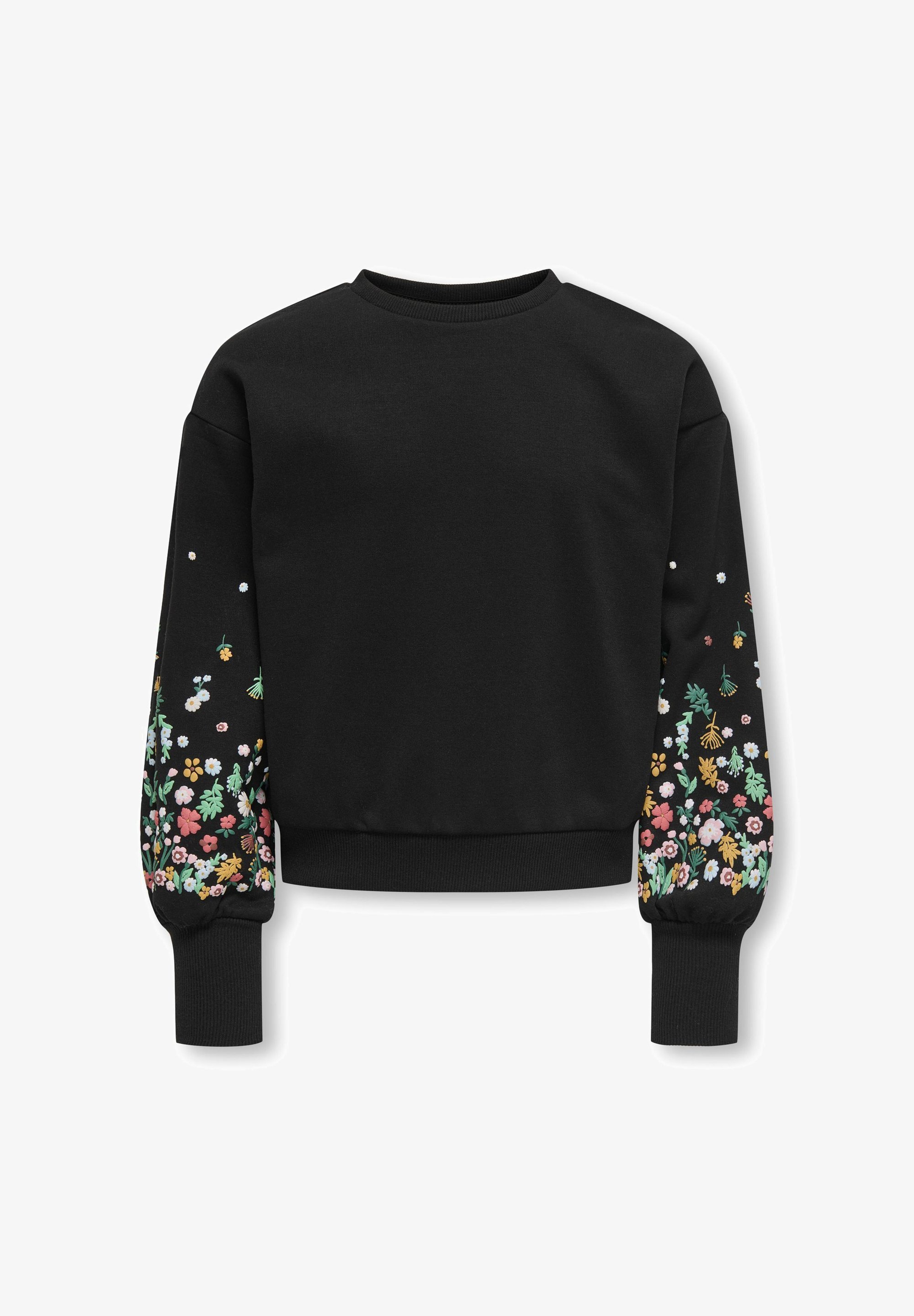 ONLY GIRLS KOGBROEKE O-HALS BLOEM - Sweatshirt - zwart