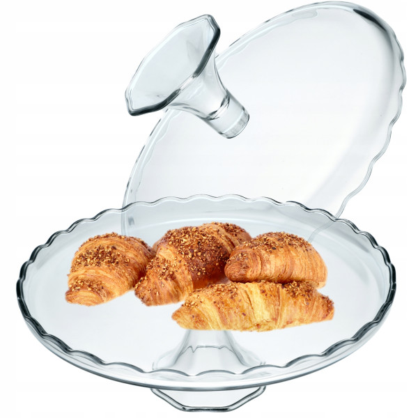 Patera Na Ciasto 32cm Szklana Tort Owoce Ciasta