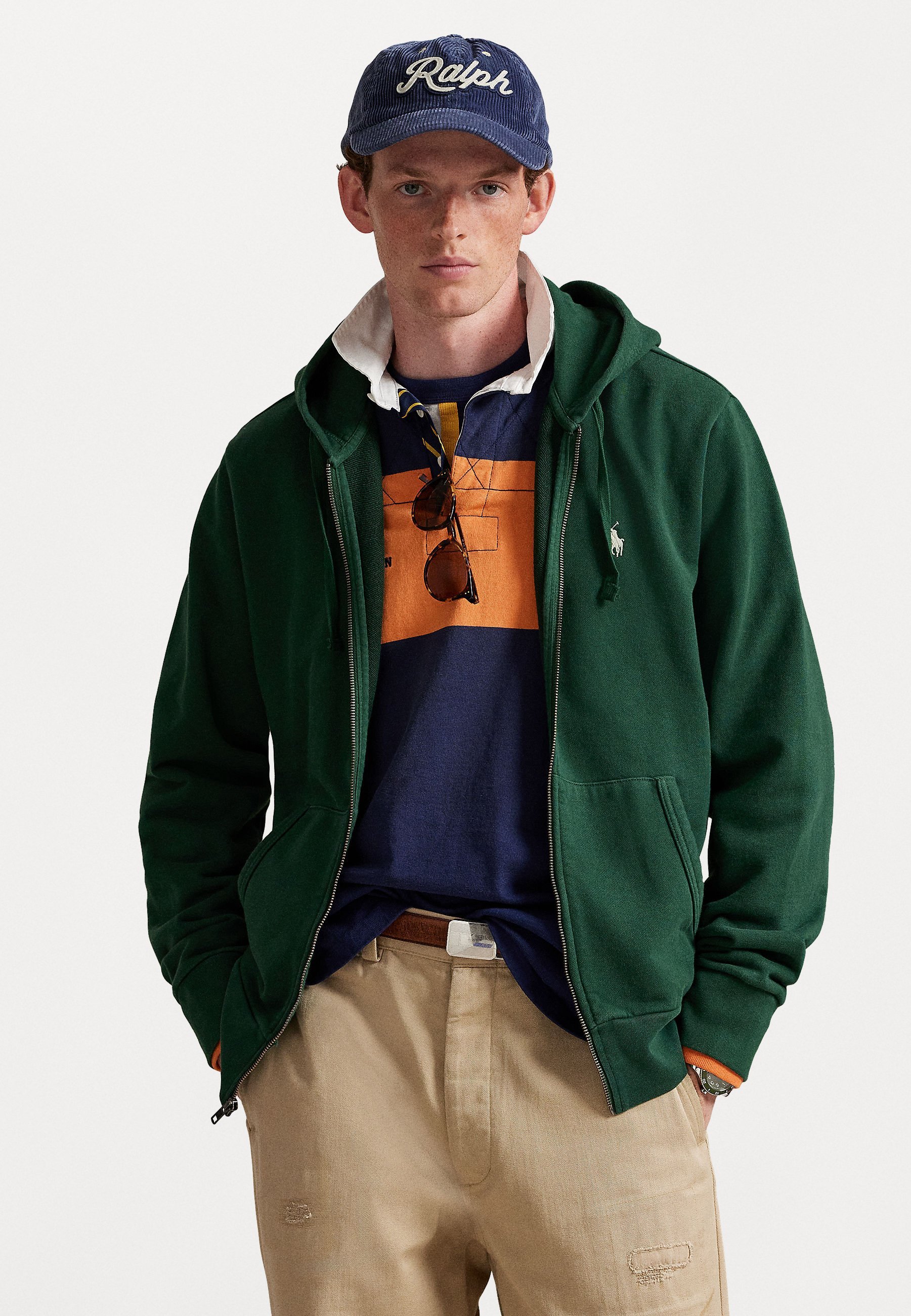 Felpa con cappuccio e zip intera Polo Ralph Lauren Loopback Fleece - Felpa con zip - pino vintage