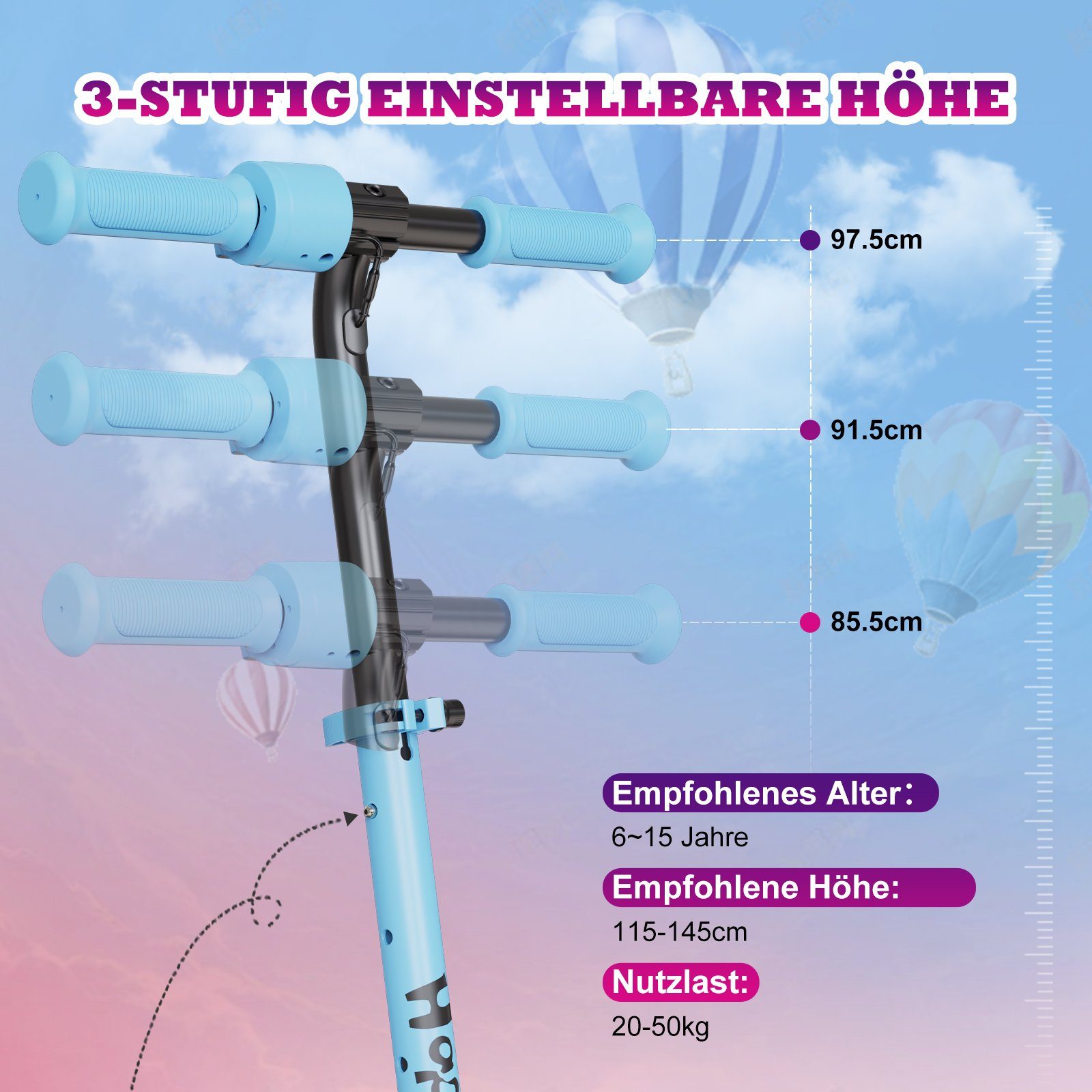 RCB Mini-Scooter, Kinderroller, faltbarer Kinderroller 150 W 16 km/h