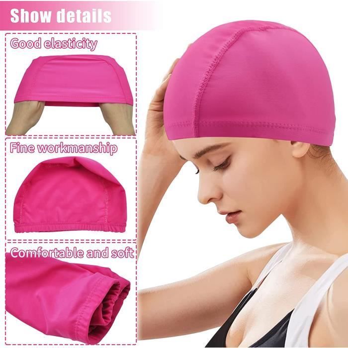 Elastic Swim Cap - 2 Pieces - Black - Comfortable - Durable - Unisex