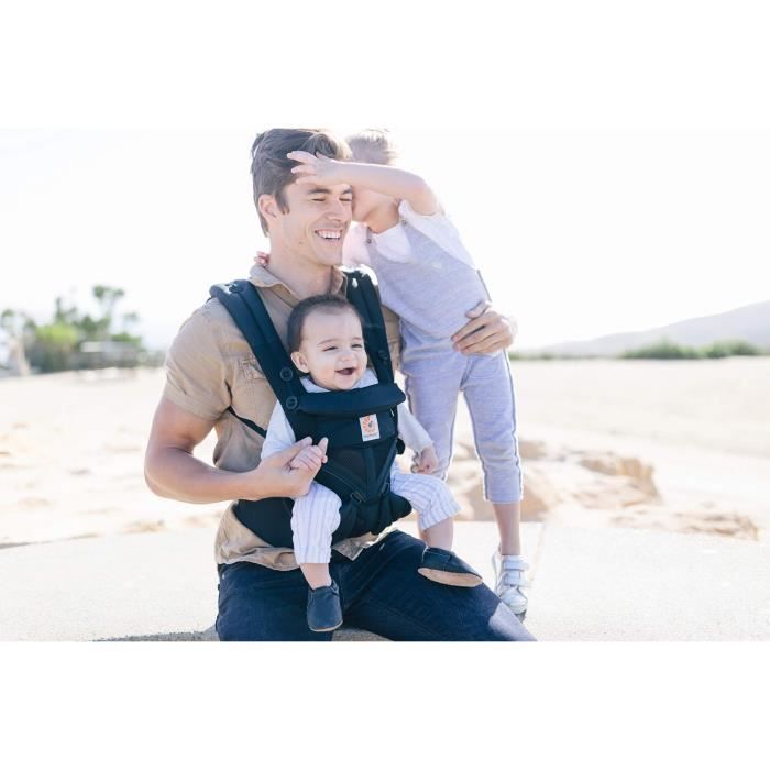 Ergobaby Omni 360 Cool Air Mesh Porte Bebe Ergonomique Et Physiologique Pour Nouveau Né, Dorsale Et Ventral, Black Tweed