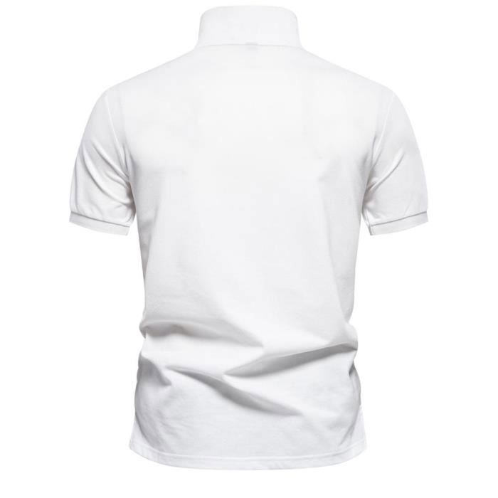Polo para hombre, polo de golf para hombre con estampado degradado, polo de manga corta para hombre, ligero y transpirable - Blanco