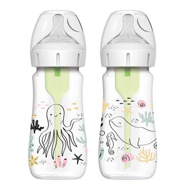 Dr. Brown's Pack Wide Neck Ocean PP-nappflaskor, 2-pack