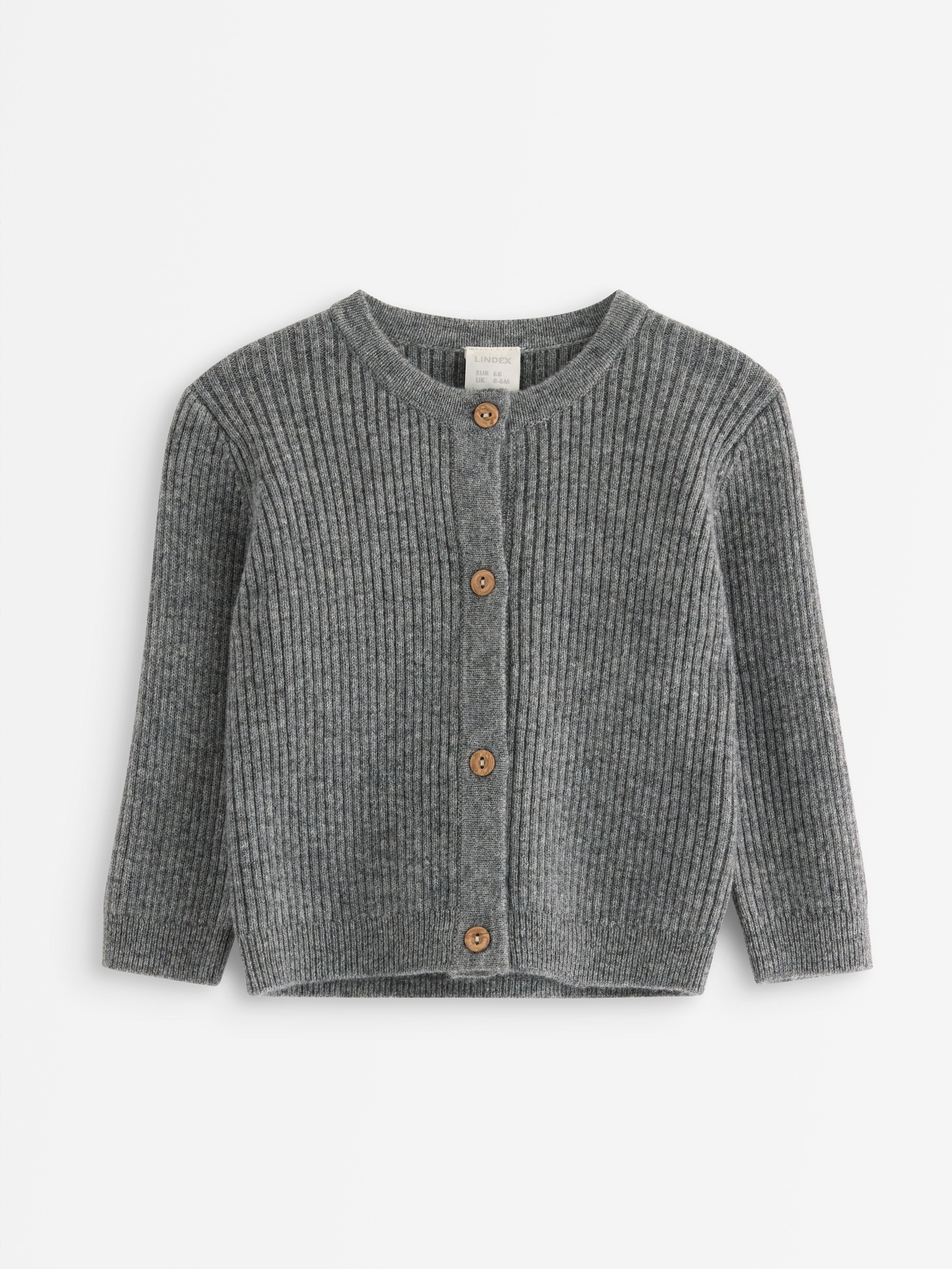 Cárdigan de lana merino Gris jaspeado