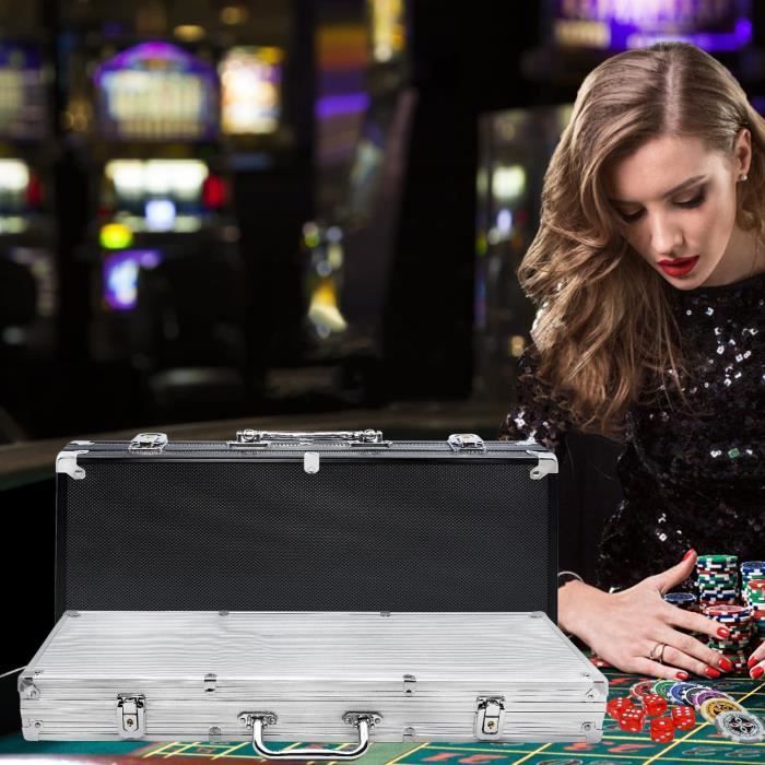 Juego de póker profesional con 500 fichas láser - NAIZY - Estuche de aluminio negro