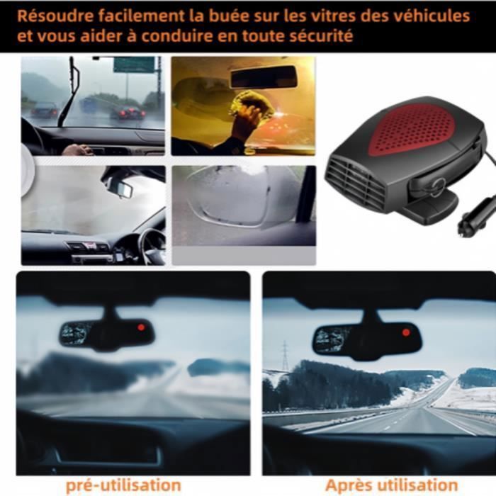 Calefactor para coche - 24 V - 150 W - Portátil 2 en 1 - Ventilador con base giratoria de 360° - Universal