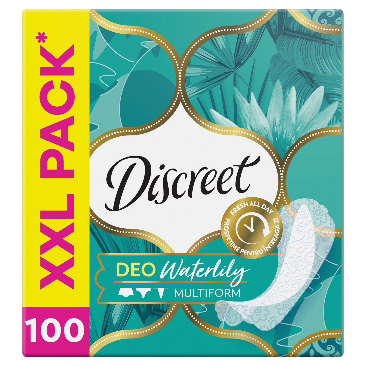 Diskretūs įklotai su dezodorantu „Waterlily“ 100 vnt.