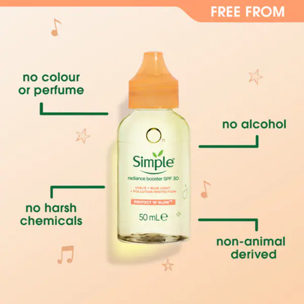 „Simple Protect 'N' Glow“ spindesio stipriklis SPF 30 50 ml