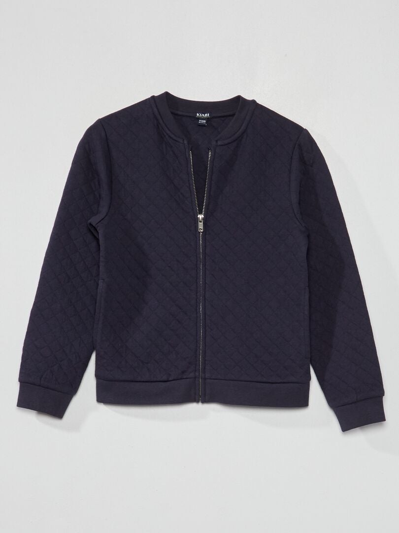 Trui met ritssluiting van jersey - blauw