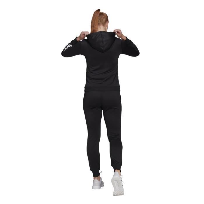 Tuta Adidas Essentials da donna in tessuto French Terry con logo, nera - Maniche lunghe - Fitness