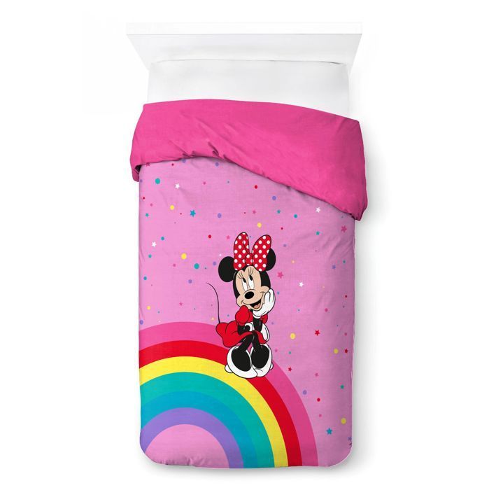 Set copripiumino singolo Disney Minnie Mouse Arcobaleno 100% cotone – Include federa 50 x 70 cm