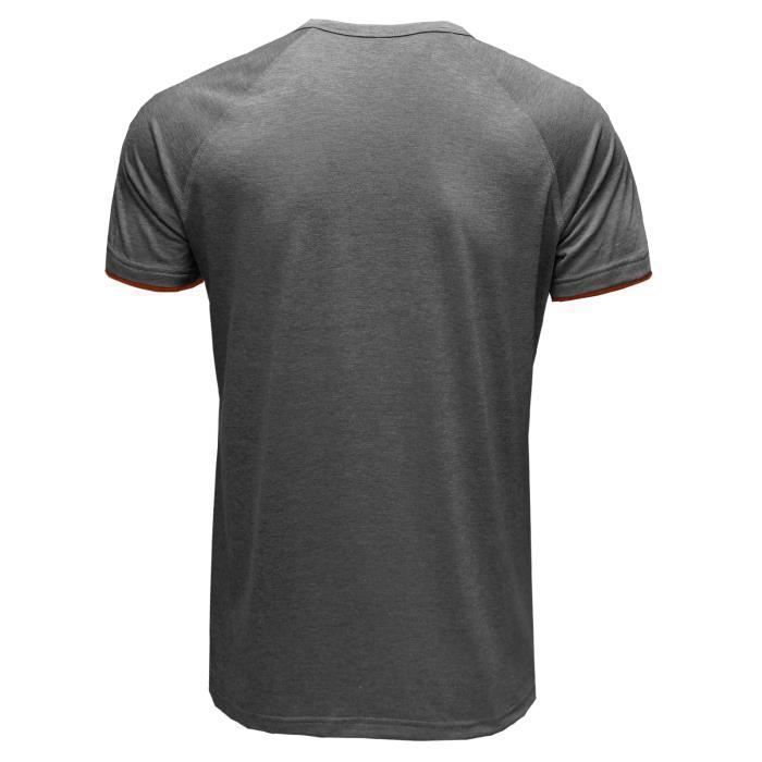 Camiseta Henley para hombre - FONDUPIN - Corte regular - Manga corta - Gris
