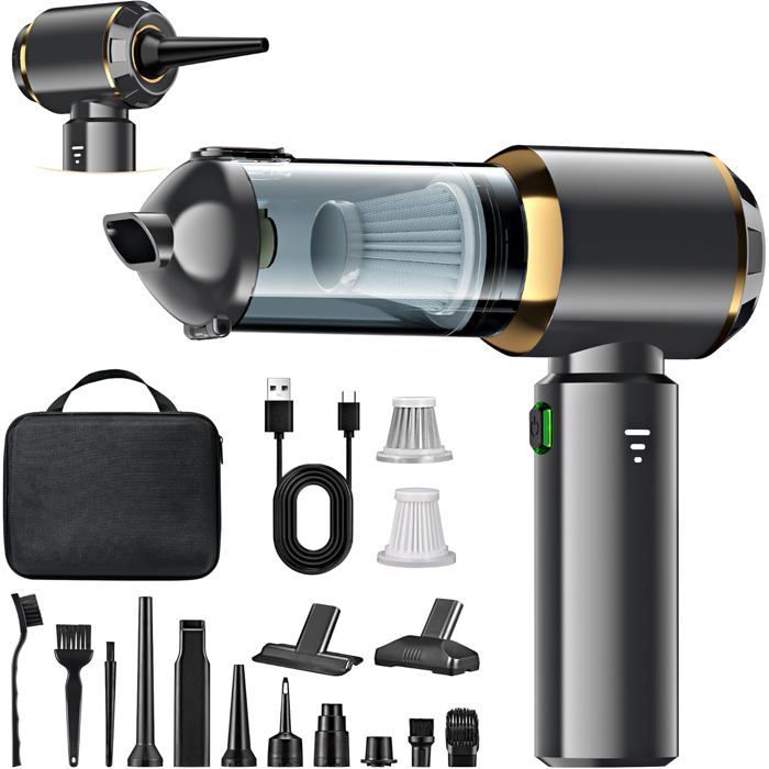 Handheld Vacuum Cleaner, 25000Pa Powerful Cordless Car Vacuum, 4-in-1 with 1-Touch Automatic Emptying, Mini Vacuum Cleaner with 3 Speeds