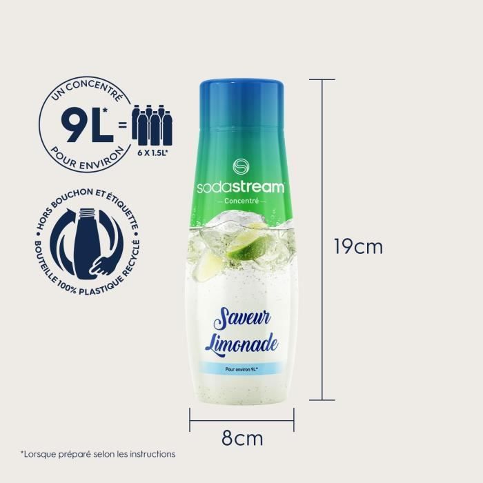 SODASTREAM-tiivisteet - 6 limonaaditiivisteen pakkaus - Valmistaa jopa 54 litraa juomia - 440 ml