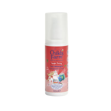 Desenredante capilar Childs Farm con aroma a fresa y menta, 100 ml.