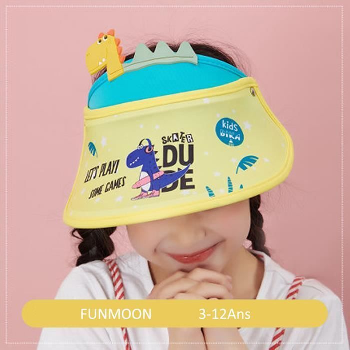 Sombreros FUNMOON para niños, sombreros de sol altos con diseño de bebé vacío y lindo conejo dinosaurio de dibujos animados, protección UV - 347161