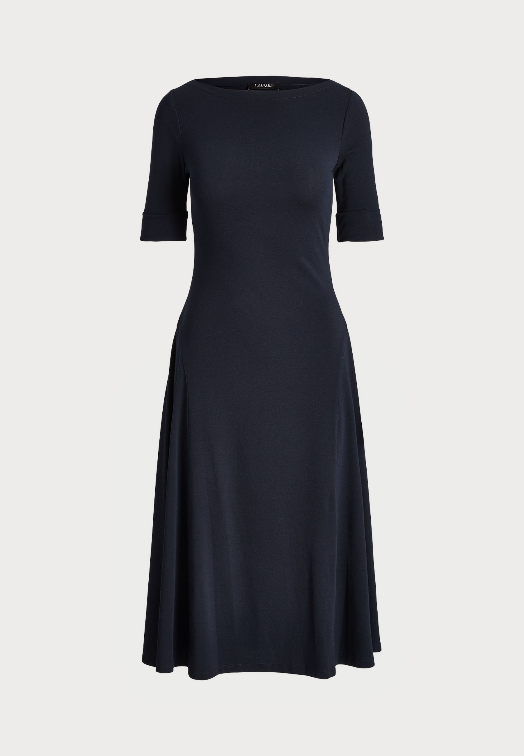 Lauren Ralph Lauren MUNZIE JURK MET STROOKMOUWEN - Jersey jurk - Lighthouse Navy
