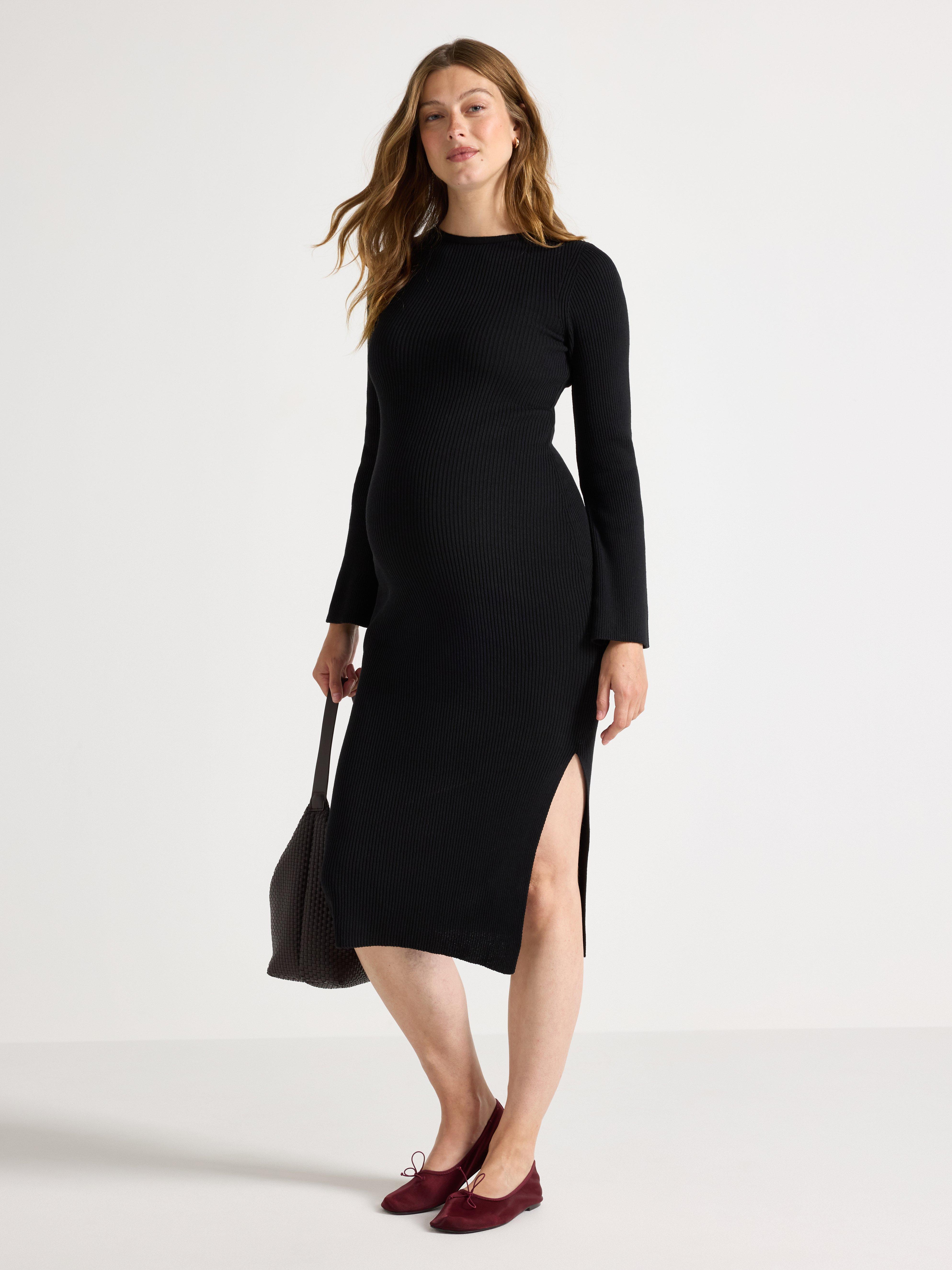 MOM ribbed maternity dress Black