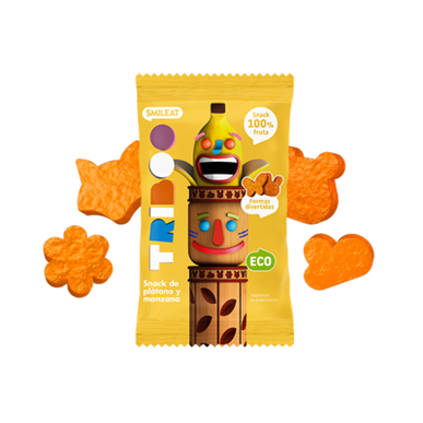 Smileat Triboo Snack de Maçã e Banana Ecológico Snack Orgânico 100% Fruta 25 gr 25 gr