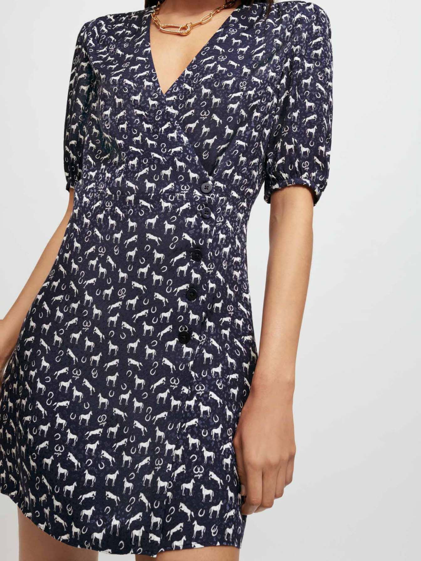 Rochie jacquard cu imprimeu de cai - Căluți de mare