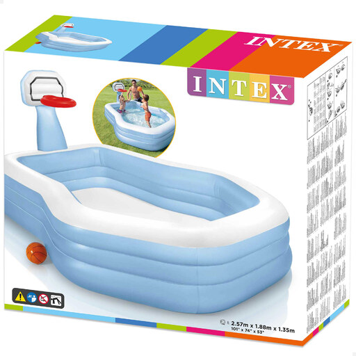  Πισίνα 3 σωλήνων 188x130 (χωρητικότητας 682 λίτρων) με μπάσκετ και μπάλα