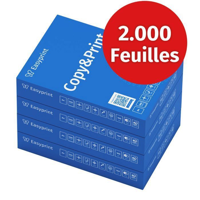 Easyprint Printer and copier paper, 2000 sheets, 4 x 500 A4, premium white, PEFC certified