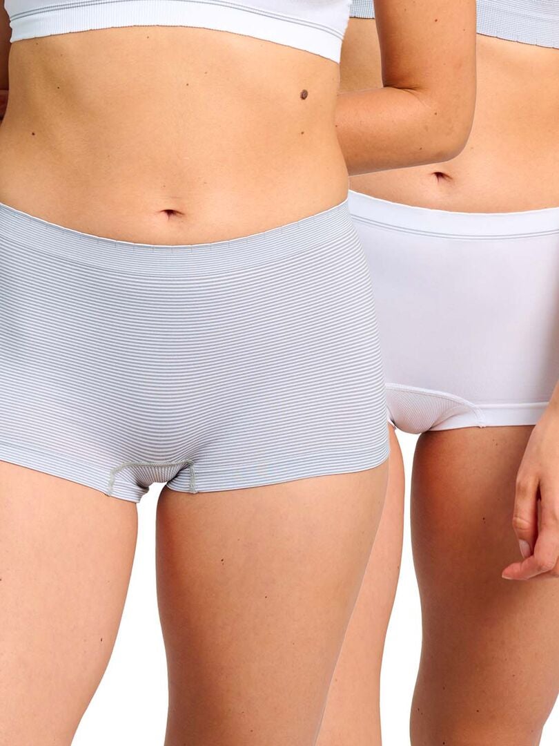 Set van 2 naadloze culottes 'Billet Doux' - GRIJS
