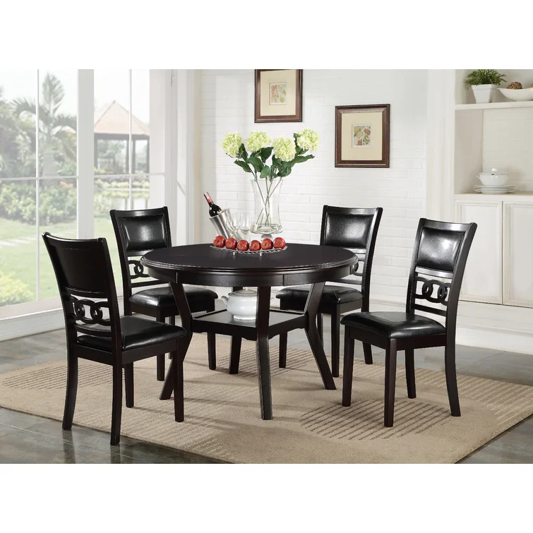 Rundes Esszimmer-Set aus Massivholz