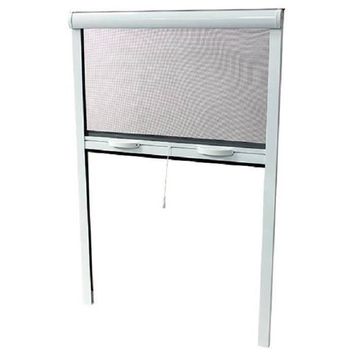 Moustiquaire de fenêtre L160 x H170 cm en aluminium laqué blanc - Recoupable en largeur et hauteur.