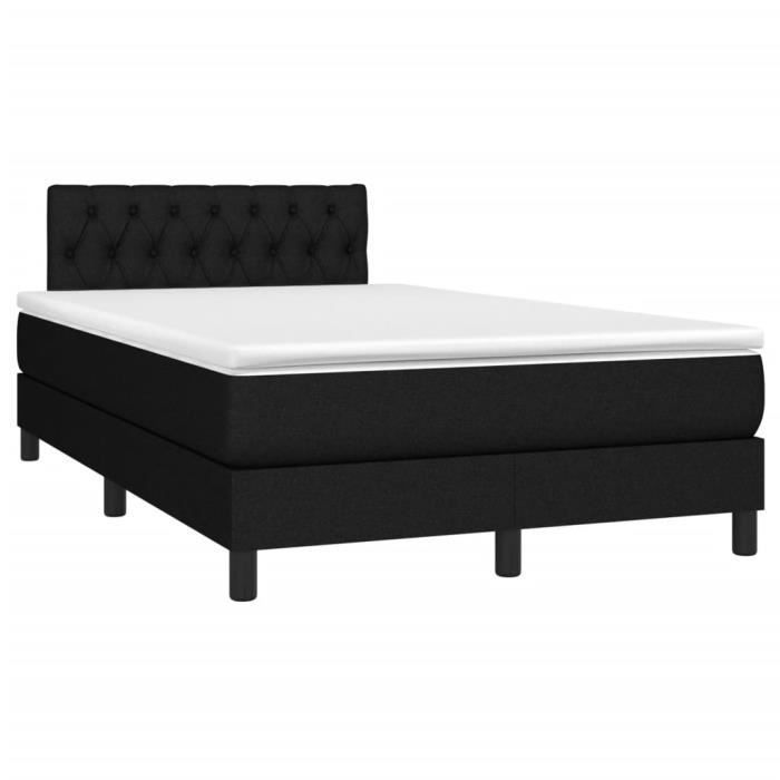 Gestoffeerde bedbodem - MOTHINESSTO - 2955X - 120x190 cm - Zwarte stof - Geïntegreerde LED's