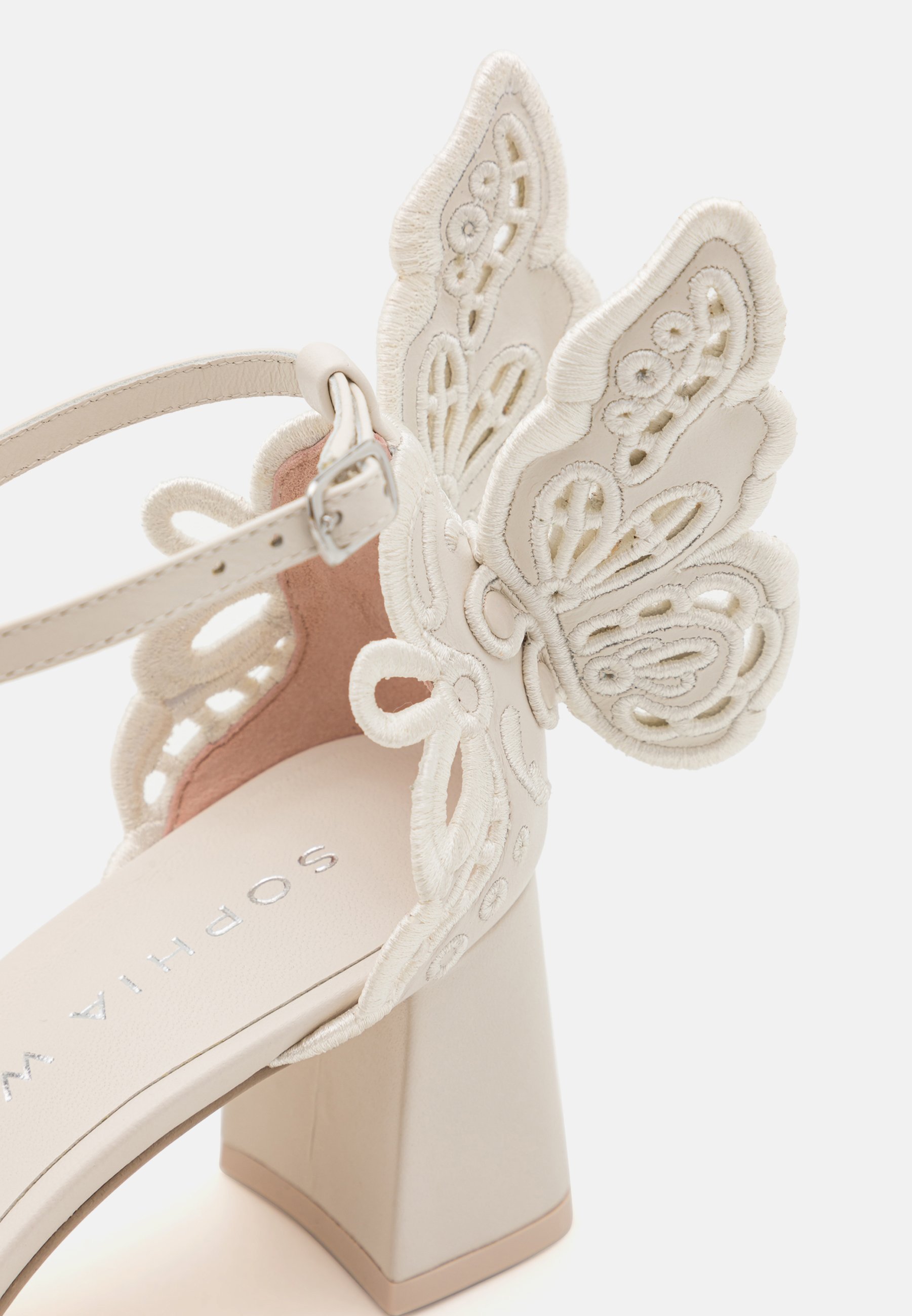 Chaussures de mariée Sophia Webster CHIARA BRODERIE MID BLOCK - gardénia