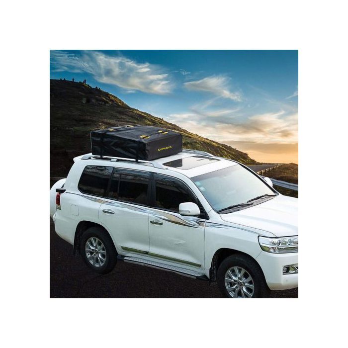 Coffre de Toit Pliable 425L Sac de Toit Voiture Imperméable Universel pour SUV et Auto, Rangement Bagages Souple 95x95cm
