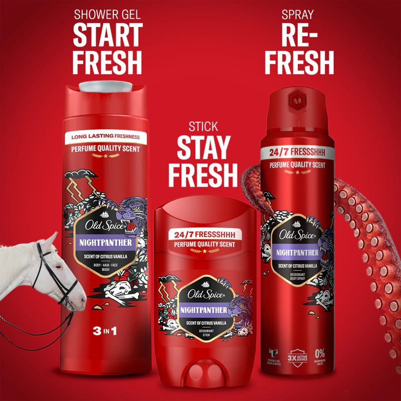 Desodorante e spray corporal Old Spice Nightpanther para homens