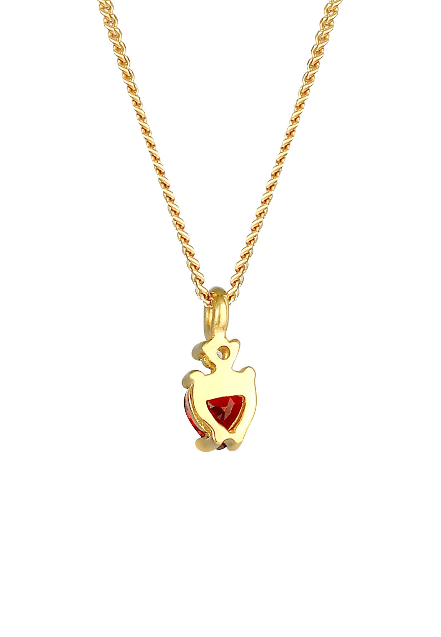 Elli Pendentif coeur pour femme Love Bond Red avec cristaux en argent sterling plaqué or 925