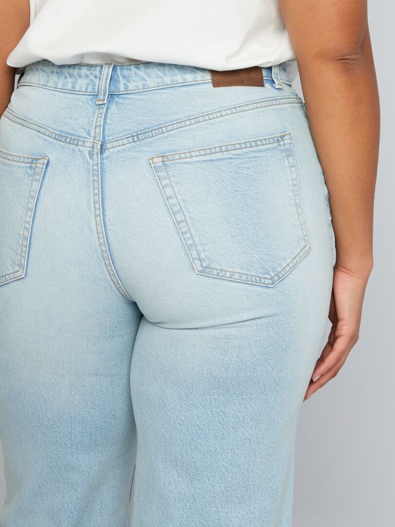 Calça jeans de perna larga - AZUL